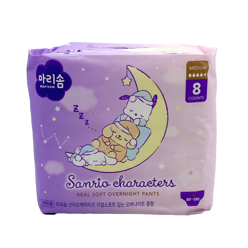 Marisom x Sanrio Characters Real Soft Sanitary Pads Overnight Diapers Size M 8pcs