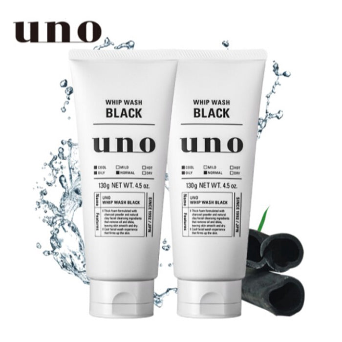 Shiseido Uno 吾诺黑炭男士洗面奶-黑色控油 130g 